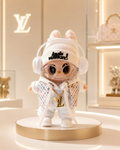 LABUBOX 3 - Muñeco llavero coleccionable 17cm con outfit blanco y accesorios
