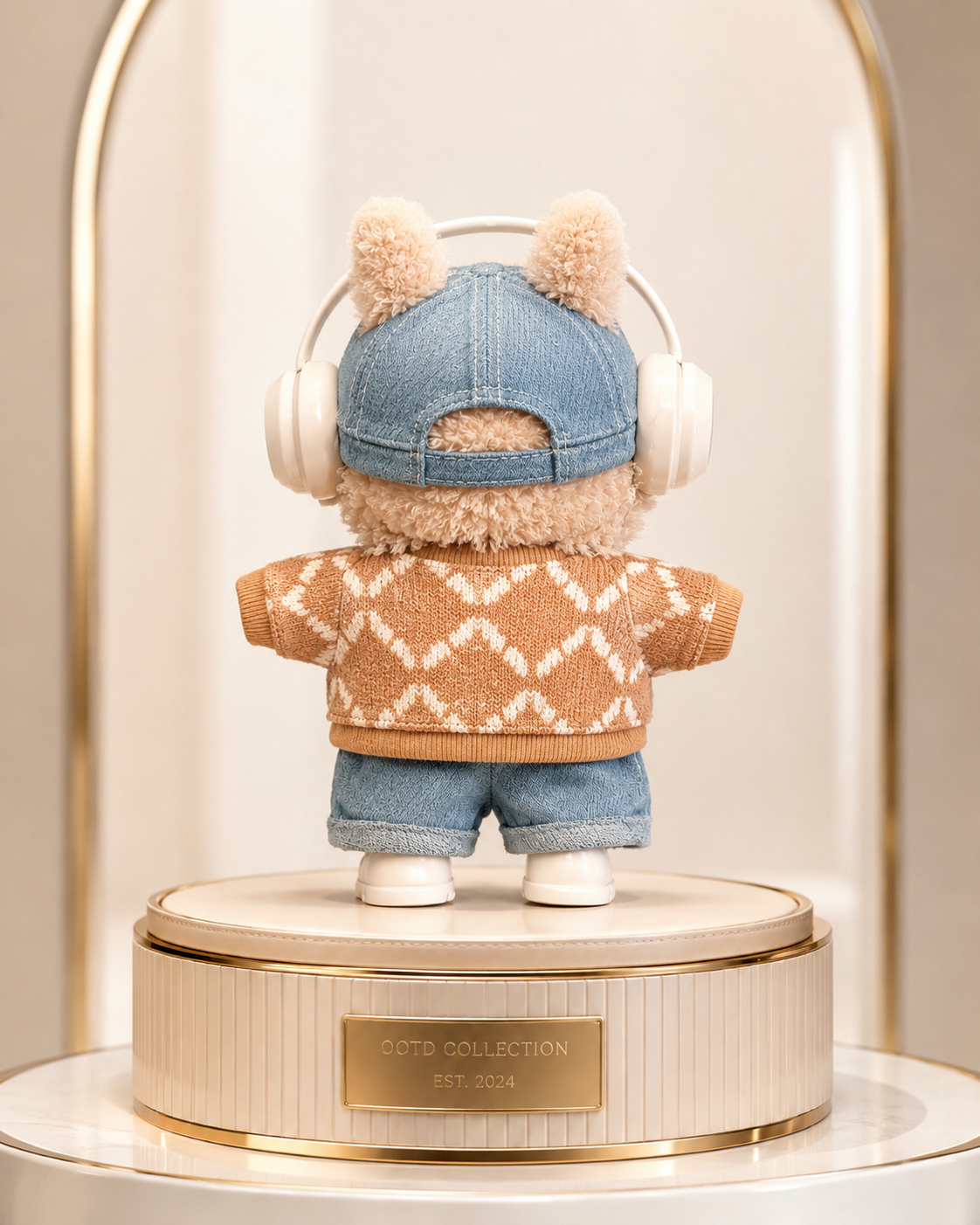 LABUBOX 5 - Muñeco llavero coleccionable 17cm con look denim y accesorios